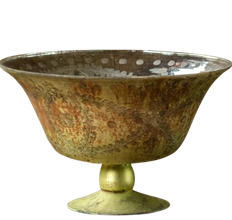 COMPOTE ETCHED 11X7.75 OLIVE