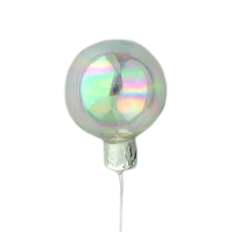 BALL GLASS 80MM CLEAR IRID 24/PK