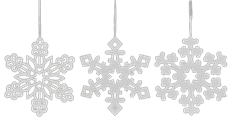 SNOWFLAKE GLITTERED 24" 3/AST WHT
