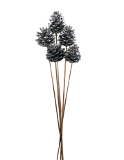 PINECONE AUSTRICA SILVER GLIT 5/PK