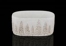 POTTERY OVAL W/TREE 9X4.25" W/ WASH