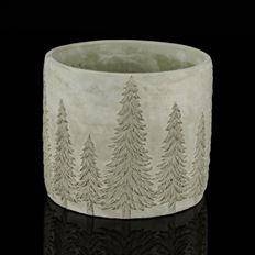 PLANTER CEMENT W/TREES 8X6.75" GRN