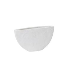 POTTERY BOAT ANNELI 10.5X5.75 WHT