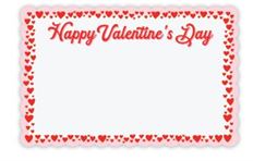 CARD VALENTINE RED HEARTS 50/PKG