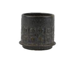 POTTERY EMBOSSED 5.5X4.75" GUNMETAL