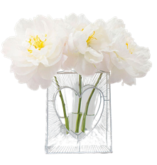 TUBE STAND HEART 6" WHITE