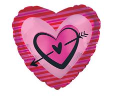 MYLAR 17 HEART W/ARROW 5/PK