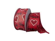 RIBBON #9 LOVE SCRIPT 1.5"X10Y RED