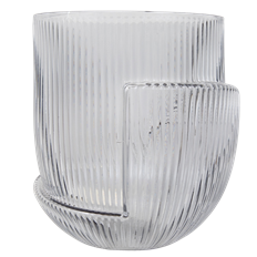 GLASS 6"H X 6"D RIBBED SMOKE