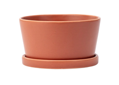 DISHGARDEN W/SAUCER 6X3" CLAY