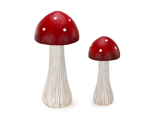 MUSHROOMS SET/2 24"-18" RED