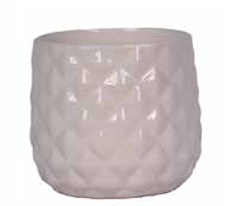 CERAMIC POT 5" TALL WHITE
