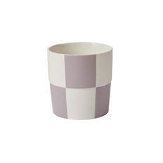 POTTERY CHECKED 6.75X6.75 WHT/PUR