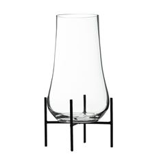 GLASS VASE ON STAND 6.5X11.5" CLEAR