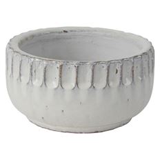 POTTERY BOWL KANAB 3.5X6.75" WHITE