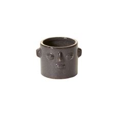 POTTERY FACE 3.5X3X2.75" BROWN