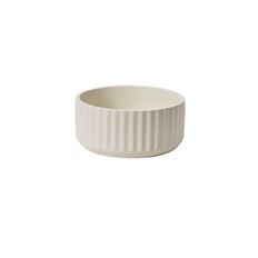 POTTERY BOWL RIBBED 3.5X8" WHITE