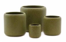 PLANTER RIBBED 7" GREEN