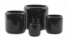 PLANTER RIBBED 5.5" BLACK