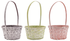 BASKET 6" ROUND PASTEL ASSORTED