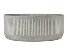 POTTERY OVAL RIBBED 5X5.75X10" WHT