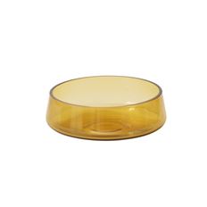 GLASS BOWL 3"H 8.5"D AMBER ONDA