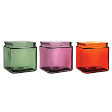 VASE SQUARE 4X4X4" AUTUMN PU12/CS