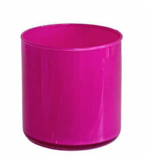 VASE CYLINDER 4X4" HOT PINK