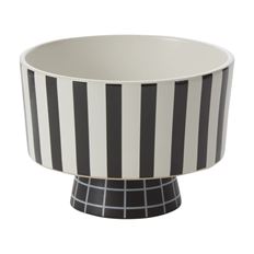 COMPOTE 4.25"H 6"O BLACK/WHITE