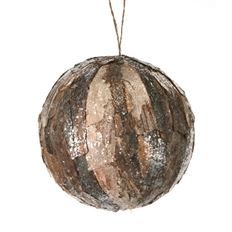ORNAMENT BALL 6" FROSTED NATURAL