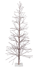 TREE WIRE 71" FLOCKED BROWN LED