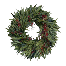 BAYLEAF PEPPERBERRY 16" WREATH