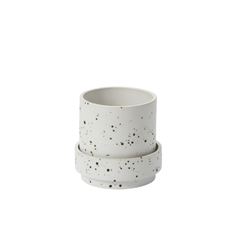 POT 6.25"H 6"D 4.5"O WHITE W/SPECKS