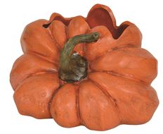 PUMPKIN CERAMIC 4.5X7" ORG ON SIDE