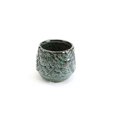 CERAMIC VASE 2.8"H 2.6"O BLUE