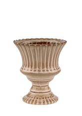 COMPOTE 7"H 6.25"D CREAM/BROWN