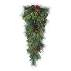 TEARDROP MIX GREENS W/CONES 32"