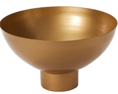 HARLOW FOOTED BOWL 7.5 X 13" GOLD