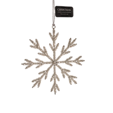 SNOWFLAKE BEADS HANGING ASST 15CM