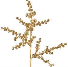 BERRY TWIG SPRAY 22" GOLD X3