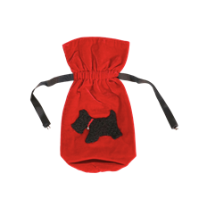 BAG VELVET SCOTTIE DARK RED
