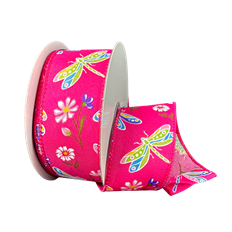 DRAGONFLY N FLOWERS #9/10YD FUCHSIA