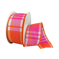 PLAID POSEY #9/10YD WHT/PK/ORANGE