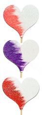 PICK BRUSHED HEARTS ASST 12/PK 21"