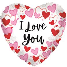 MYLAR 17 I LOVE YOU HEART 5/PK