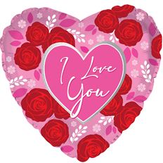 MYLAR 17 I LOVE YOU FLORAL 5/PK
