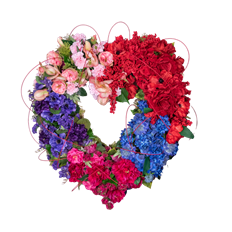 HEART 24" SILK FLOWER ASST