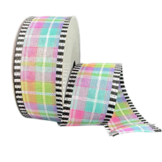 PLAID W/ CHECK EDGE #9X10YD PASTEL