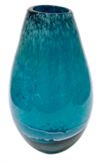 VASE 13X8X8" AQUA