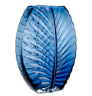 RIDGED VASE 11.8X8.7X3.5" BLUE